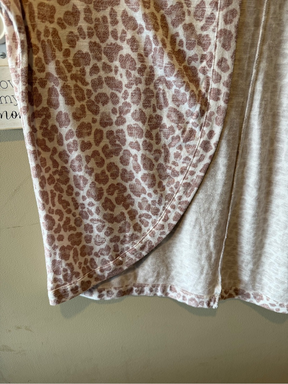 Ricki's Muted Tones Taupe/Blush/Off-White Animal Print Kimono Cardigan - Picture 9 of 16